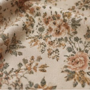 Vintage Floral Linen Fabric